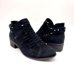 Sam Edelman Women's Size 8 Pierson Black Suede Western Chic Urban Ankle Bootie